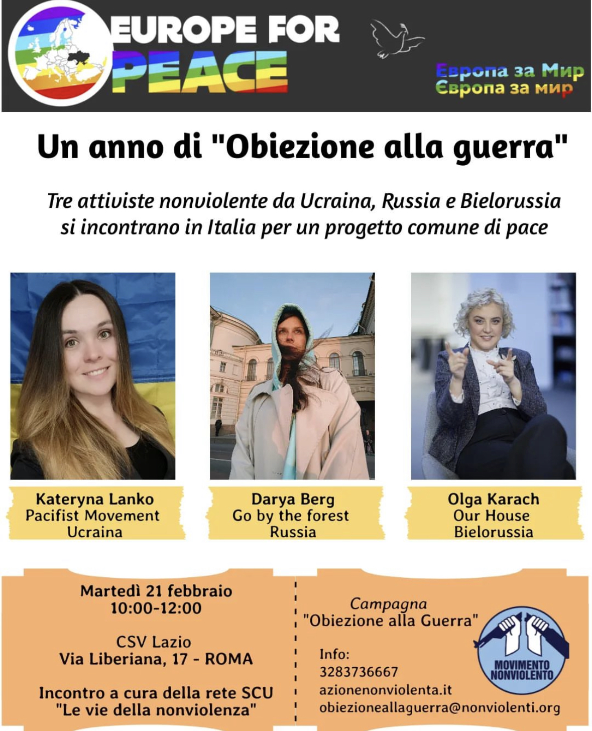 UN ANNO DI OBIEZIONE ALLA GUERRA