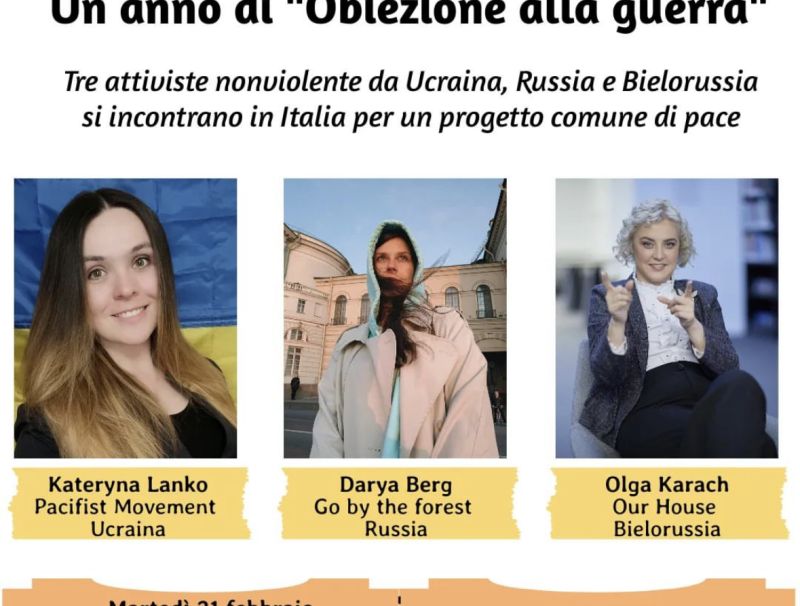 UN ANNO DI OBIEZIONE ALLA GUERRA